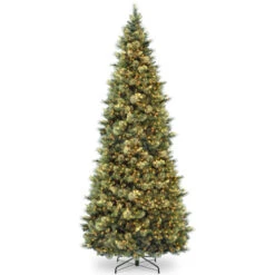 Christmas Central 10 Ft. Carolina Pine Slim Tree With Clear Lights