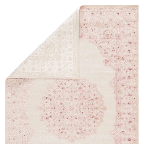 Christmas Central 2.5' X 8' Pink And White Contemporary Rectangular Area Throw Rug Runner - Image 3