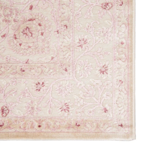 Christmas Central 2.5' X 8' Pink And White Contemporary Rectangular Area Throw Rug Runner - Image 4