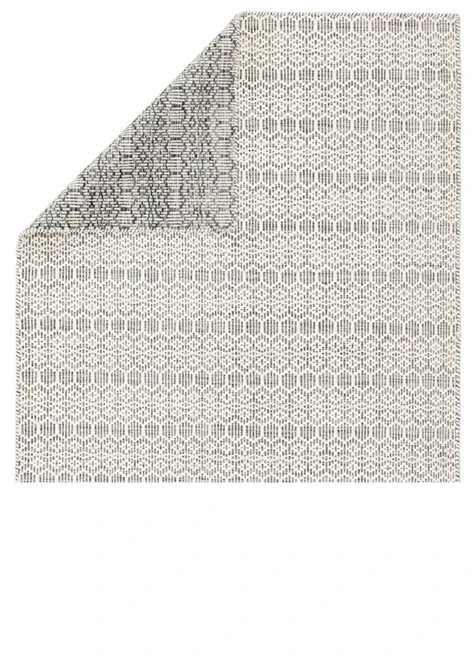 Christmas Central 8.75' X 12' White And Gray Flat Weave Contemporary Rectangular Area Throw Rug - Image 4