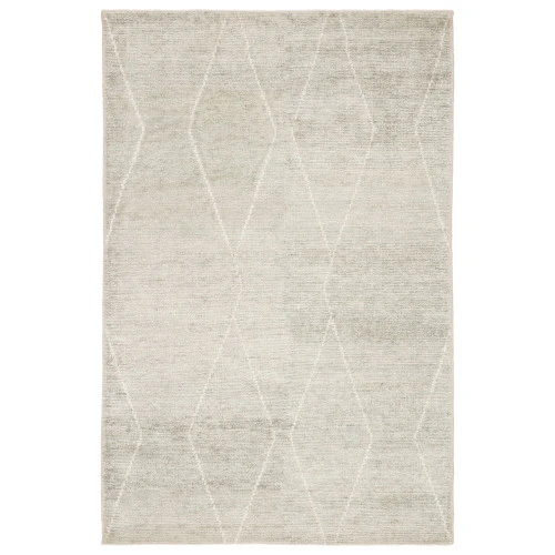 Christmas Central 8' X 11' Gray And Ivory Geometric Hand Woven Rectangular Area Throw Rug