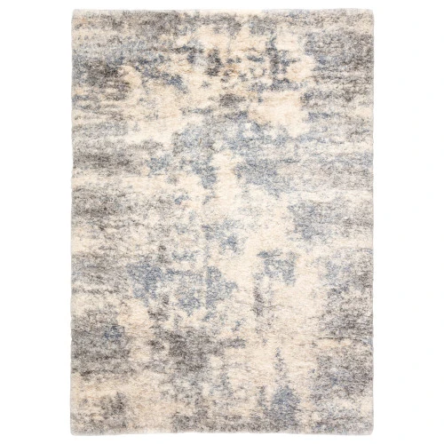 Christmas Central 7.5' X 9.5' Gray And Blue Distressed Rectangular Area Throw Rug