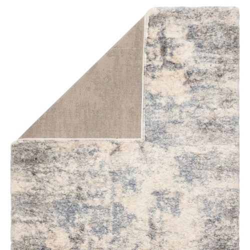 Christmas Central 7.5' X 9.5' Gray And Blue Distressed Rectangular Area Throw Rug - Image 3