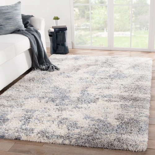 Christmas Central 7.5' X 9.5' Gray And Blue Distressed Rectangular Area Throw Rug - Image 5