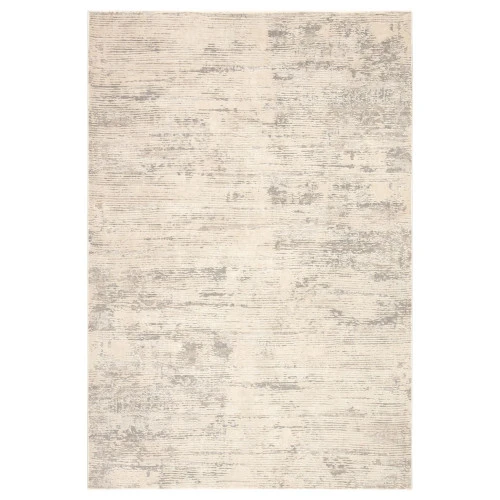 Christmas Central 5' X 7.5' Ivory And Smoke Gray Modern Rectangular Area Throw Rug