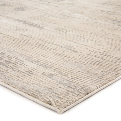 Christmas Central 5' X 7.5' Ivory And Smoke Gray Modern Rectangular Area Throw Rug - Image 2