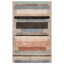 Christmas Central 5' X 8' Gray And Black Geometric Hand Tufted Rectangular Area Throw Rug