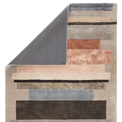 Christmas Central 5' X 8' Gray And Black Geometric Hand Tufted Rectangular Area Throw Rug - Image 2
