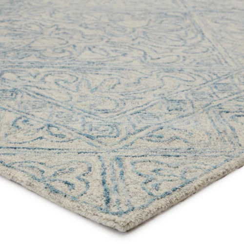 Christmas Central 5' X 8' Blue And Gray Carmen Hand Tufted Wool Area Throw Rug - Image 5