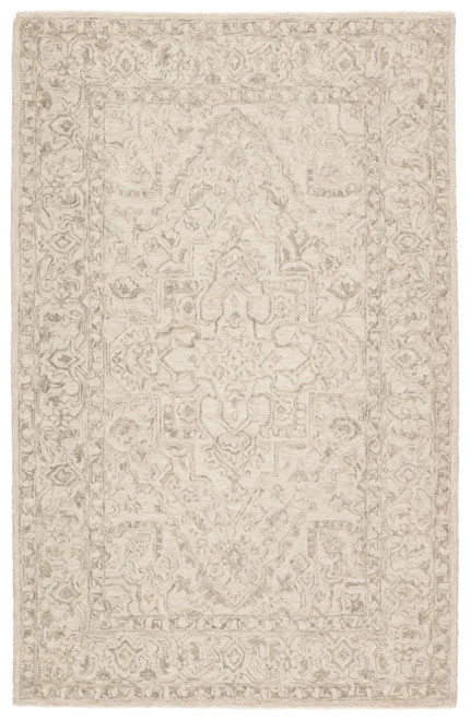 Christmas Central 8' X 10' Gray And Beige Lena Hand Tufted Wool Rectangular Area Throw Rug