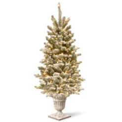 Christmas Central 4β Pre-Lit Snowy Sheffield Spruce Artificial Christmas Tree, Clear Lights