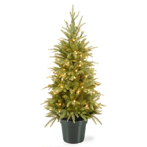 Christmas Central 4' Pre-lit Potted Weeping Spruce Artificial Christmas Tree, Clear Lights