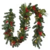 Christmas Central 9' X 14" Pre-Lit Pine Cones And Berry Embellished Artificial Christmas Garland - Clear Lights