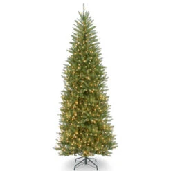 Christmas Central 9β Pre-lit Dunhill Fir Slim Artificial Christmas Tree β Clear Lights