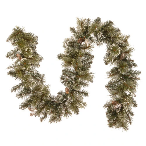 Christmas Central 6' X 10" Glittery Bristle Pine Artificial Christmas Garland, Unlit