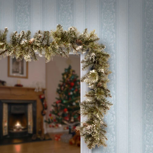 Christmas Central 6' X 10" Glittery Bristle Pine Artificial Christmas Garland, Unlit - Image 3