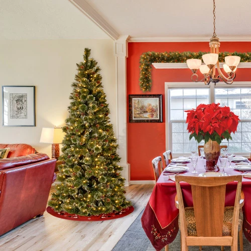 Christmas Central 6.5β Pre-Lit Glittery Pine Artificial Christmas Tree, Clear Lights - Image 3