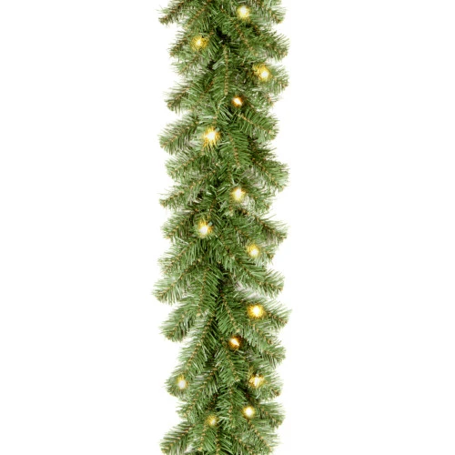 Christmas Central 9' X 10β Pre-Lit Kincaid Spruce Artificial Christmas Garland - Clear Lights