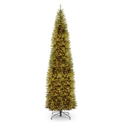 Christmas Central 10β Pre-lit Slim Kingswood Fir Artificial Christmas Tree, Clear Lights