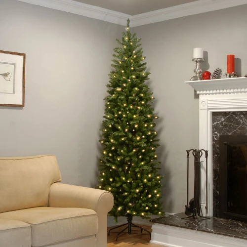 Christmas Central 7β Pre-lit Kingswood Fir Pencil Artificial Christmas Tree, Clear Lights - Image 2