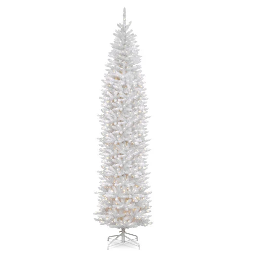 Christmas Central 12' Pre-Lit Slim White Kingswood Fir Artificial Christmas Tree, Clear Lights
