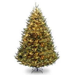Christmas Central 9β Pre-Lit Medium Natural Fraser Fir Artificial Christmas Tree, White Lights