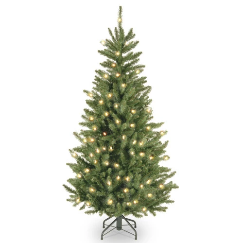 Christmas Central 4.5β Pre-Lit Natural Fraser Fir Slim Artificial Christmas Tree, Clear Lights