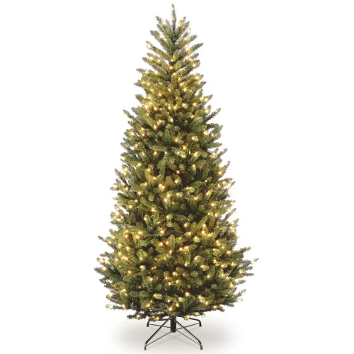 Christmas Central 7β Pre-Lit Slim Natural Fraser Fir Artificial Christmas Tree, Multicolor Lights