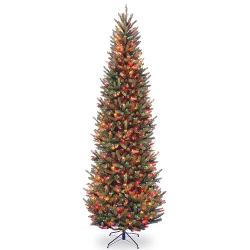 Christmas Central 9' Pre-Lit Slim Natural Fraser Fir Artificial Christmas Tree, Multicolor Lights