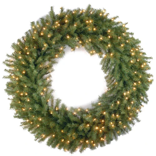 Christmas Central Pre-Lit Norwood Fir Artificial Christmas Wreath, 42-Inch, Clear Lights