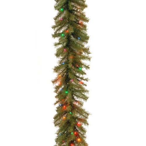 Christmas Central 9' X 12" Pre-Lit Artificial Christmas Garland, Multicolor Lights
