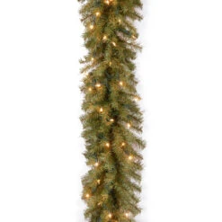 Christmas Central 9' X 10" Pre-Lit Norwood Fir Artificial Christmas Garland, Clear Lights