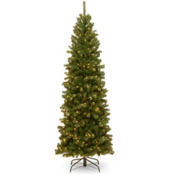 Christmas Central 7.5β Pre-lit North Valley Spruce Pencil Artificial Christmas Tree β Clear Lights