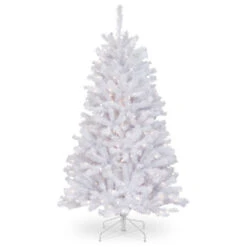 Christmas Central 4.5β Pre-Lit North Valley White Spruce Artificial Christmas Tree, Clear Lights