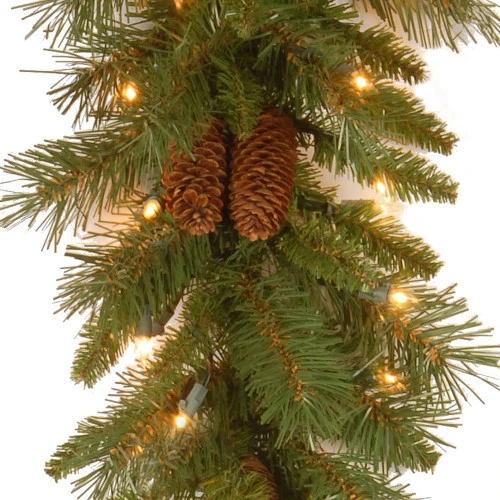 Christmas Central 9' X 10" Pre-Lit Medium Pine Artificial Christmas Garland, Clear Lights - Image 2