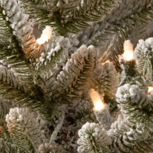 Christmas Central 2.5' Pre-Lit Potted Snowy Cambridge Medium Artificial Christmas Tree, White LED Lights - Image 2