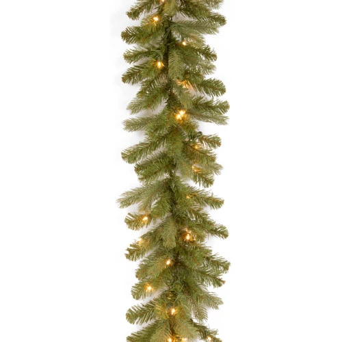 Christmas Central 9' X 12" Pre-Lit Downswept Douglas Fir Artificial Christmas Garland, White LED Lights