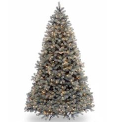 Christmas Central 7.5’ Pre-Lit Downswept Douglas Blue Fir Artificial Christmas Tree – Clear Lights