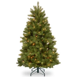Christmas Central 4.5β Pre-Lit Full Newberry Spruce Artificial Christmas Tree, Clear Lights