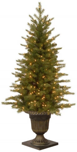 Christmas Central 4' Pre-lit Potted Nordic Spruce Entrance Artificial Christmas Tree, Clear Lights