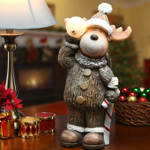 Christmas Central 19" LED Lighted Moose Christmas Tabletop Decoration - Image 3