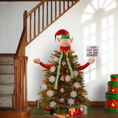 Christmas Central 19-Piece Elf Tree Topper And Ornaments Christmas Tree Decorating Kit - Image 3