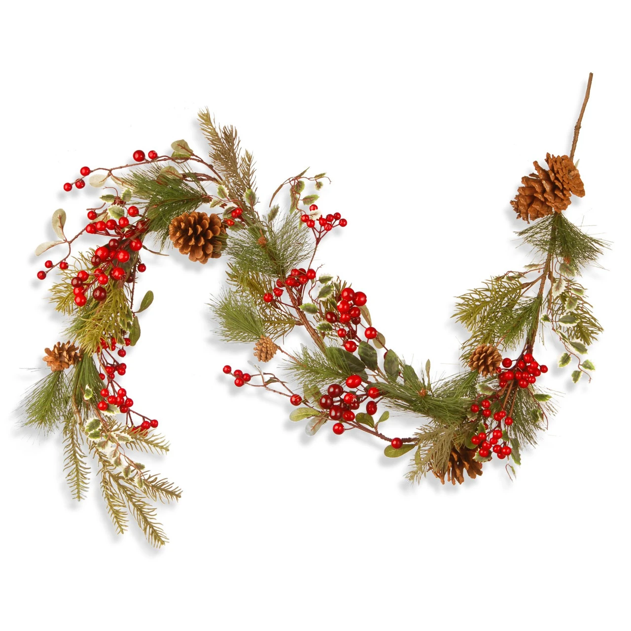 Christmas Central 5' X 3" Pinecone And Berry Artificial Christmas Garland, Unlit