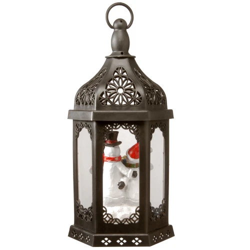 Christmas Central 15" LED Lighted Snowman Holding Wrapped Gifts Christmas Lantern - Image 4