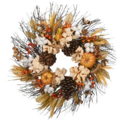 Christmas Central Pinenut Artificial Thanksgiving Wreath - 22-Inch, Unlit