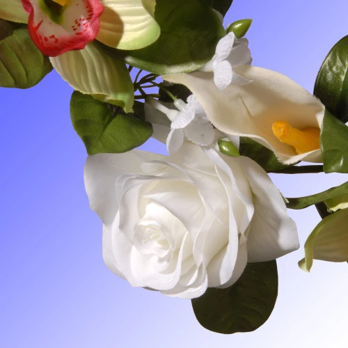 Christmas Central 72" White Rose & Calla Lily Garland - Image 2