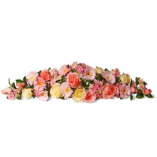 Christmas Central 33" Pink Spring Flowers Artificial Swag