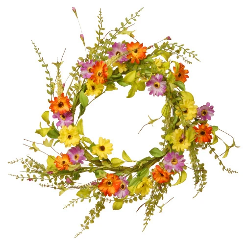 Christmas Central Floral Artificial Wreath - 20-Inch