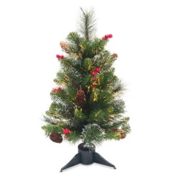 Christmas Central 24" Pre-Lit Crestwood Spruce Medium Artificial Christmas Tree, White LED Lights