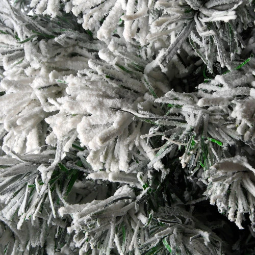 Christmas Central 3' Pre-lit Potted Evergreen Flocked Artificial Christmas Tree, Fiber Optic Lights - Image 4